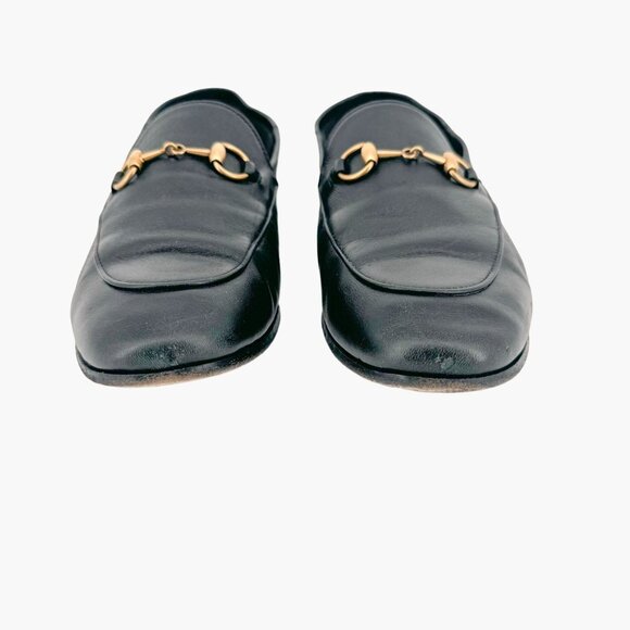 Gucci Brixton Horsebit Loafer EU 37.5 US 7.5 Black Leather Collapsible Heel Shoe - Picture 5 of 11
